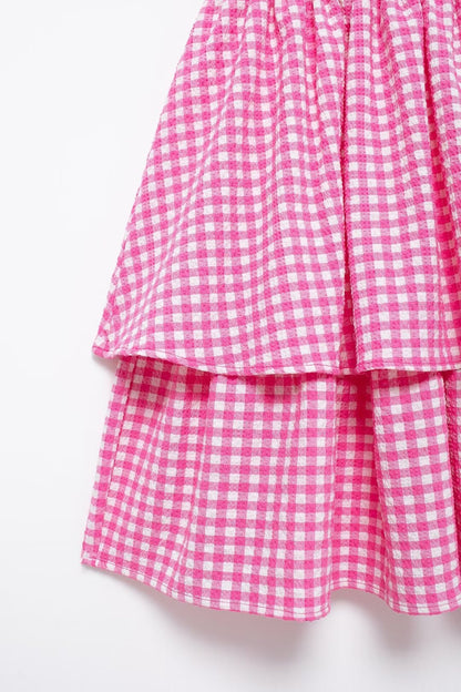 Robe courte à carreaux pour femmes, vêtements d'été, Mini écharpe