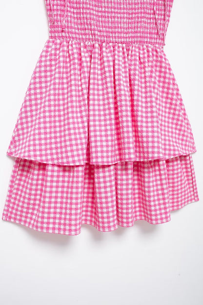 Robe courte à carreaux pour femmes, vêtements d'été, Mini écharpe