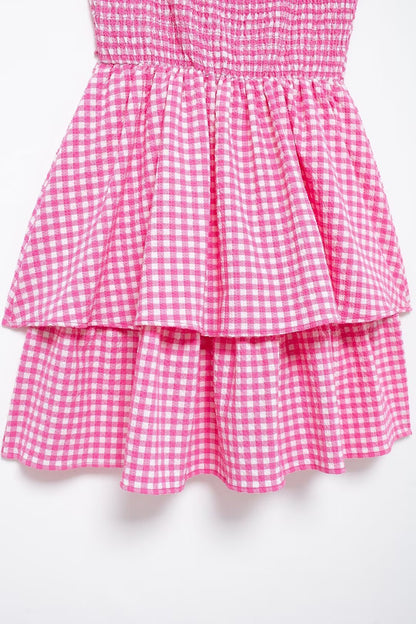 Robe courte à carreaux pour femmes, vêtements d'été, Mini écharpe