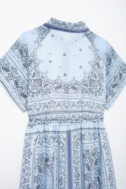 Robe à manches courtes en mousseline de soie pour femmes, chemise à col de positionnement, cravate