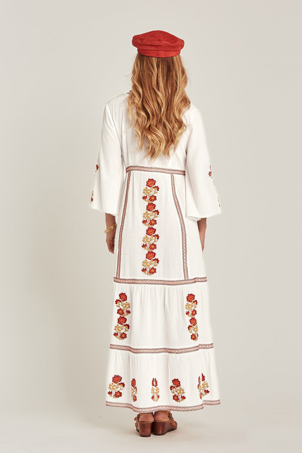 Robe de vacances brodée style bohème