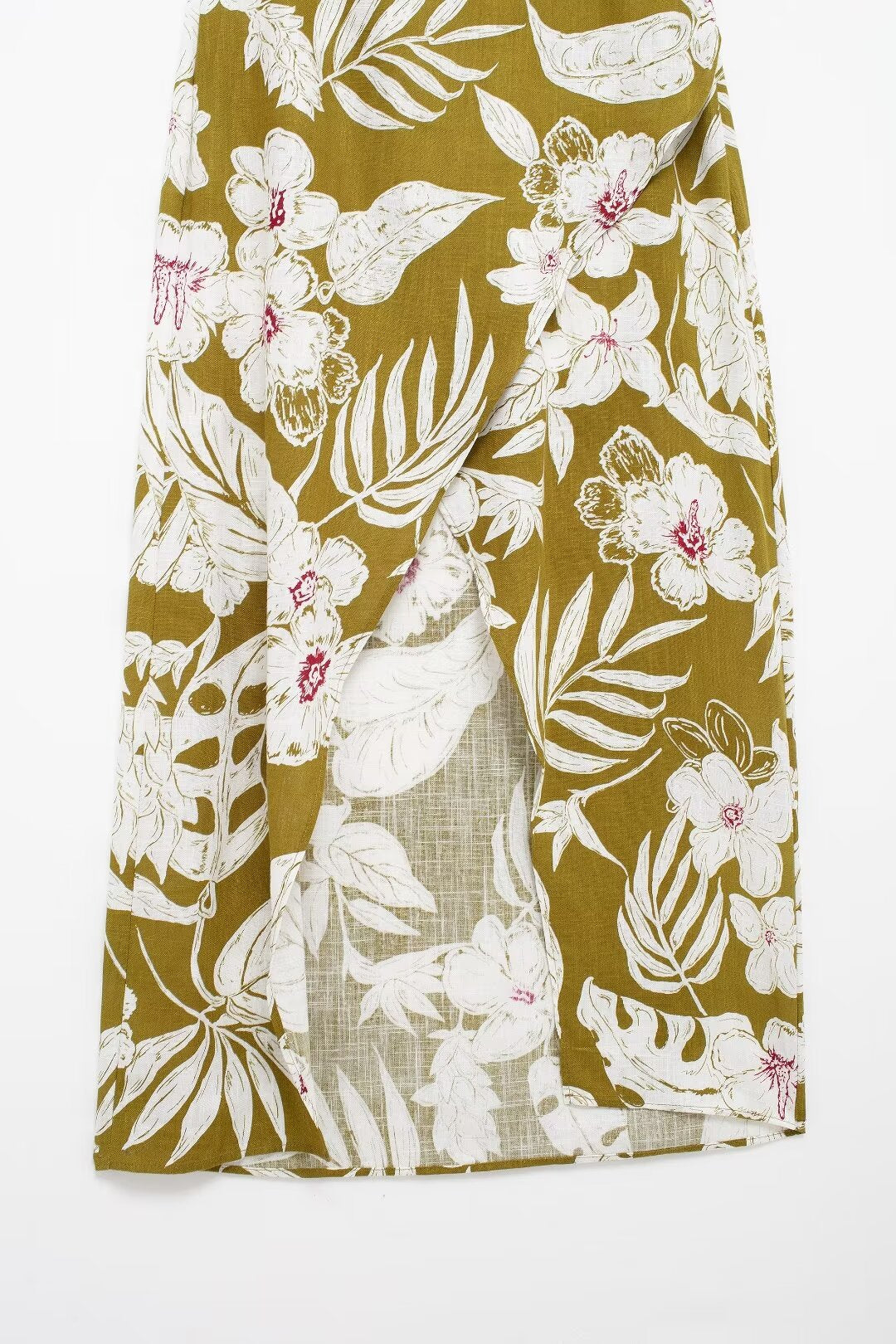 Robe en lin mélangé à imprimé floral pour femme