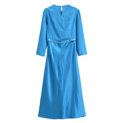 Women Early Spring Long Sleeve Slimming Maxi Dress