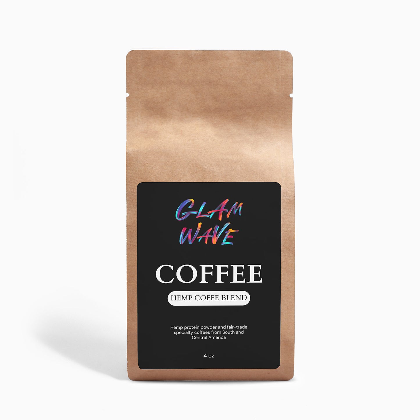 Mezcla de café de cáñamo - Tostado medio 4oz Glam Wave