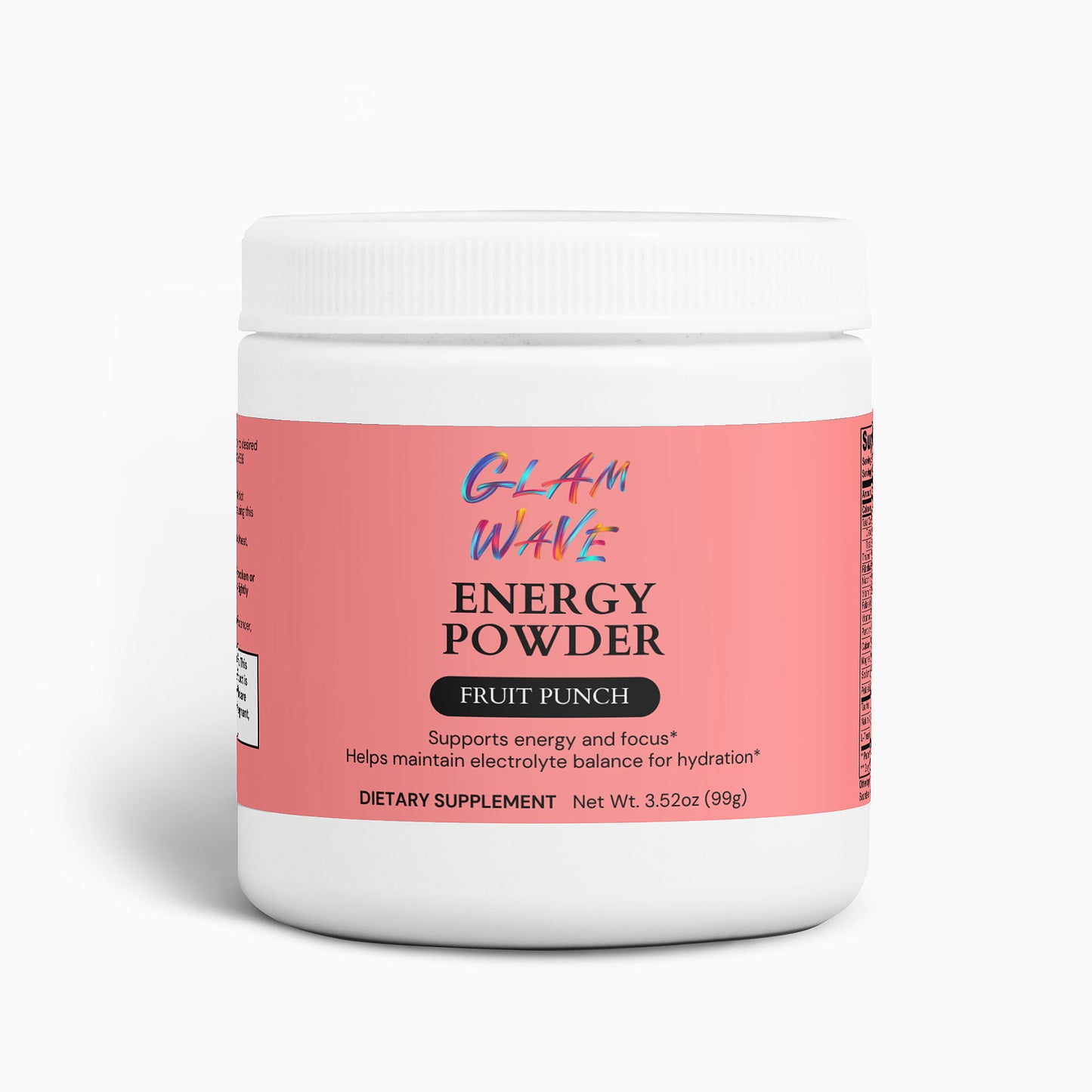 Polvo energético Fruit Punch 3,52 oz (98 g) Glam Wave