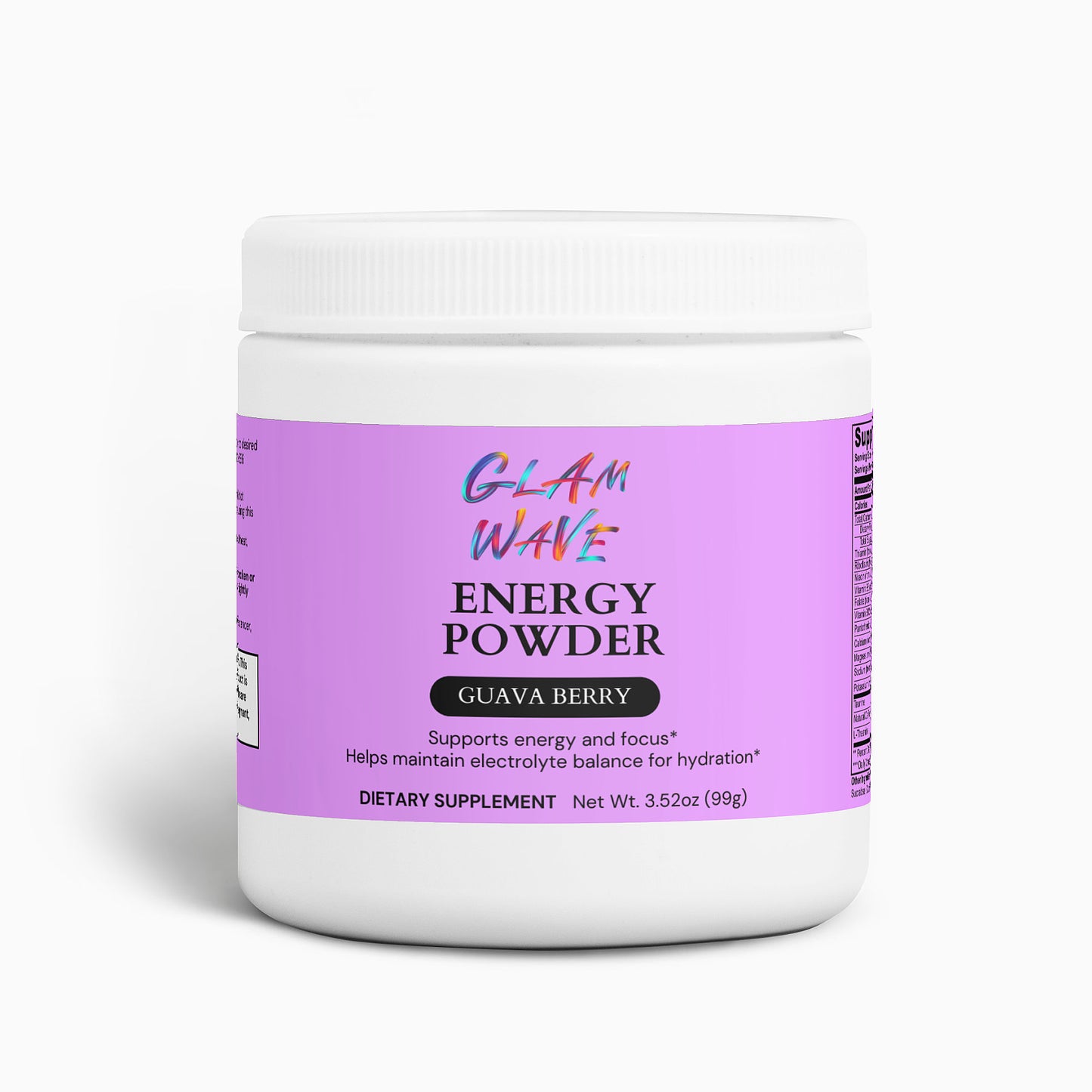 Energy Powder Guava Berry 3.52oz (98g) Glam Wave