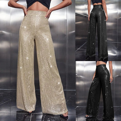 Pantalon de discothèque à paillettes en Polyester, mode européenne et américaine, vêtements pour femmes