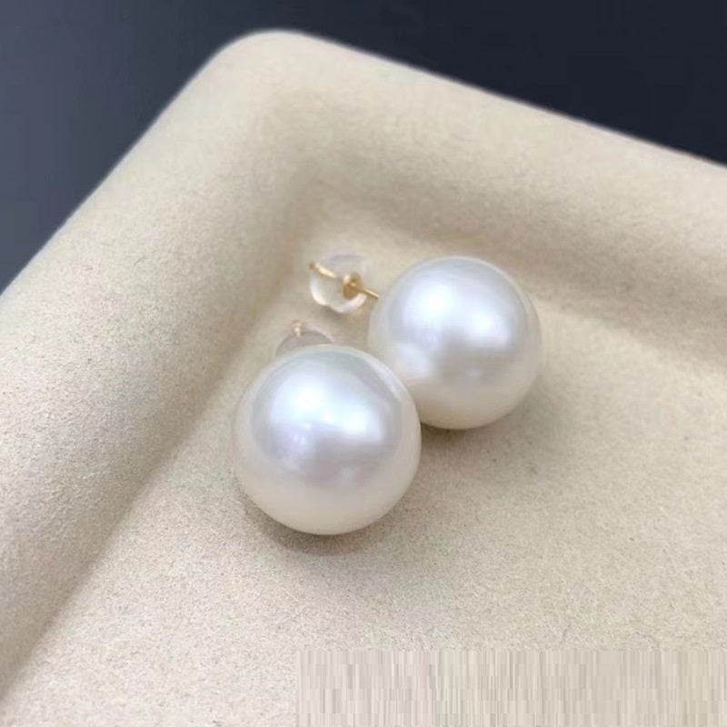 Pendientes de perlas blancas de moda para mujer