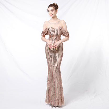 Robe de soirée courte devant long dos sequ longue robe de soirée de bal de fin d'année