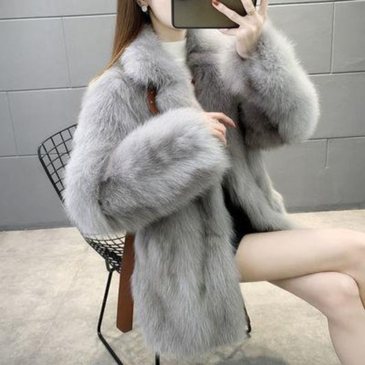 Women's Faux Fox Fur Fur Winter Coat