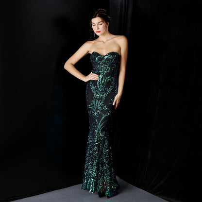 Robe de soirée courte devant long dos sequ longue robe de soirée de bal de fin d'année