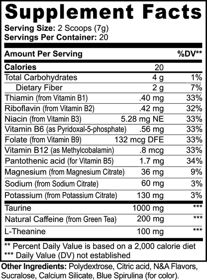 Polvo energético de algodón de azúcar, 0,31 lb (140 g), Glam Wave