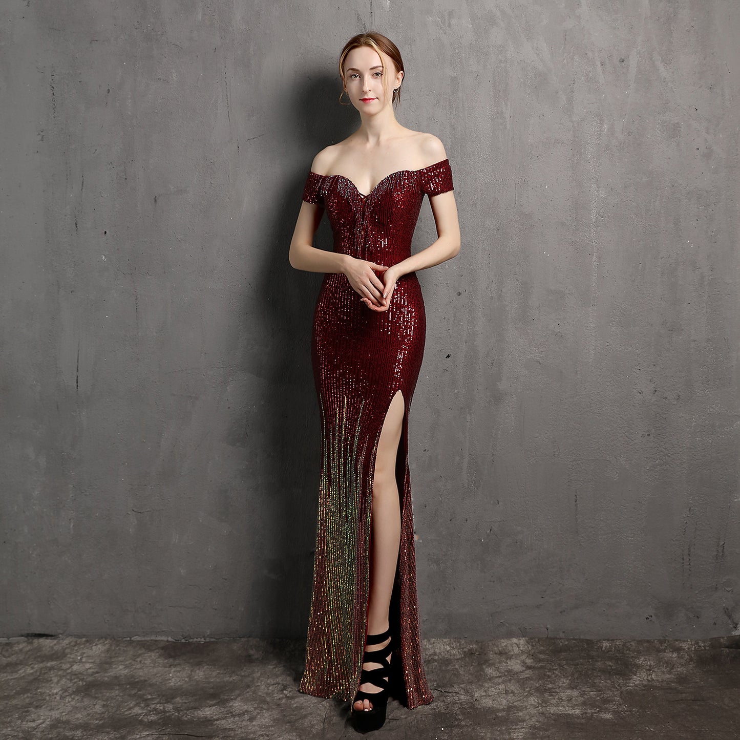 Women Dress Socialite Gathering Party Evening Dress Sexy Long Slimming Toast Dress Bride