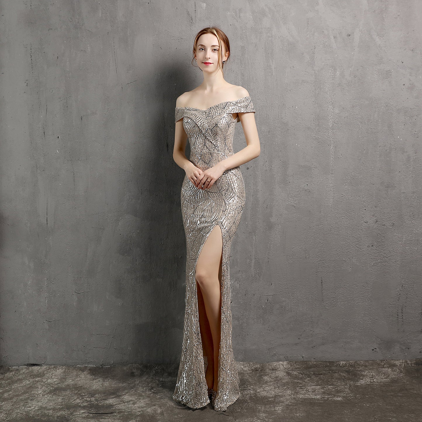 Women Fairy Dream Socialite Gathering Party Evening Dress Sexy Long Slimming Toast Dress Bride