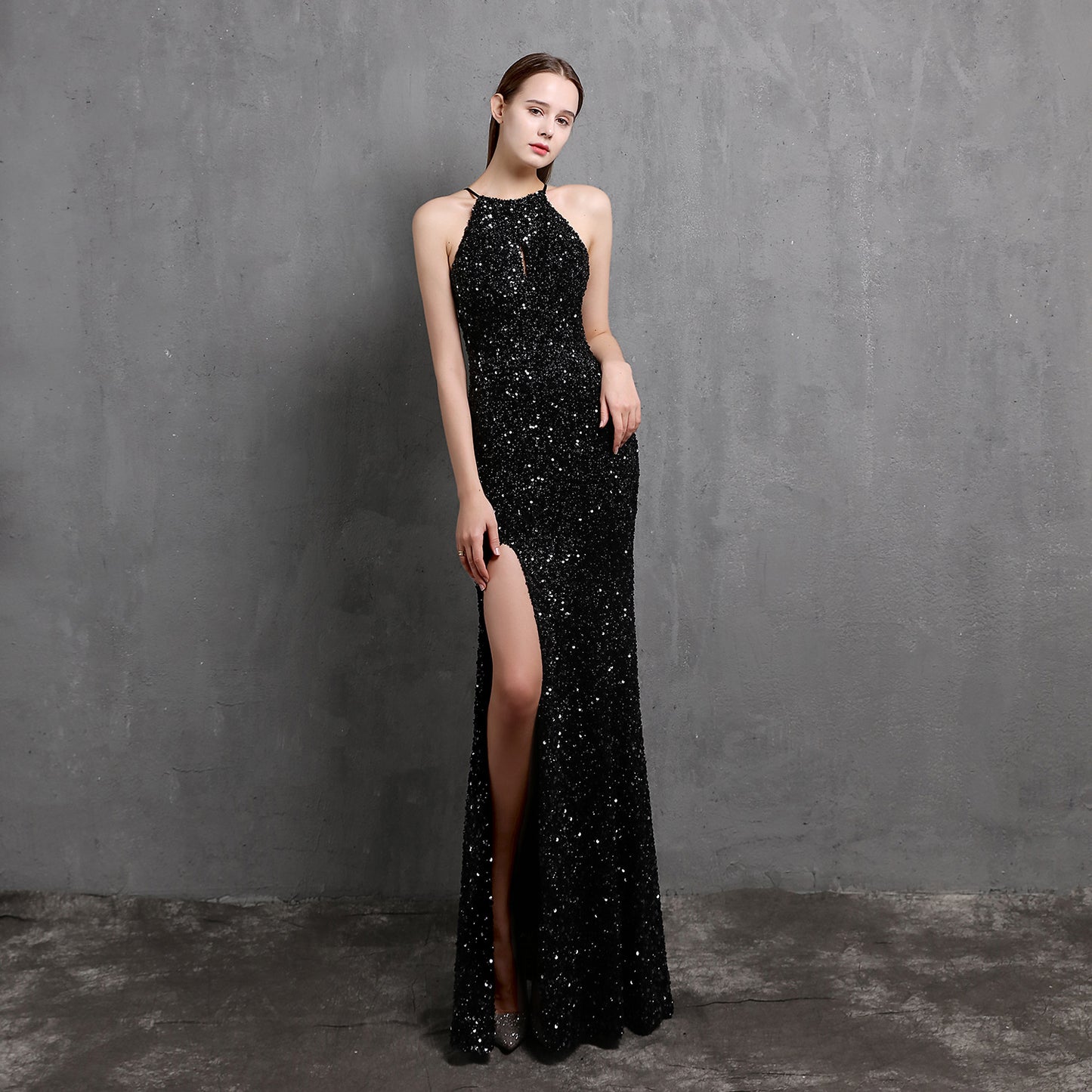 Robe de soirée à paillettes colorées et lourdes pour femmes, robe de soirée sexy et longue amincissante, robe de soirée formelle pour mariée