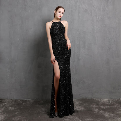 Robe de soirée à paillettes colorées et lourdes pour femmes, robe de soirée sexy et longue amincissante, robe de soirée formelle pour mariée