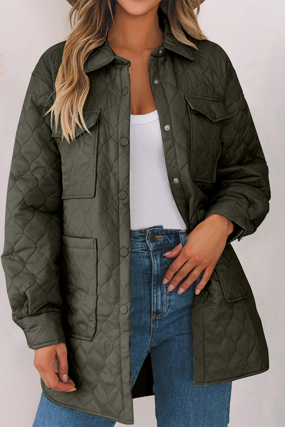 Manteau d'hiver à col boutonné