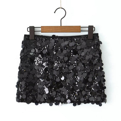 Sequined Sheath Skirt Mini Women