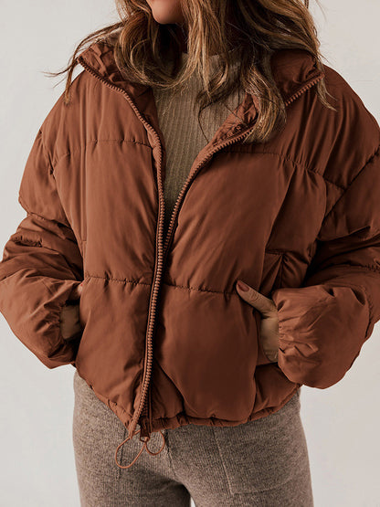 Abrigo de pan de invierno para mujer, ropa gruesa y cálida a juego, de ocio, Color sólido, con cuello levantado, acolchado de algodón, novedad