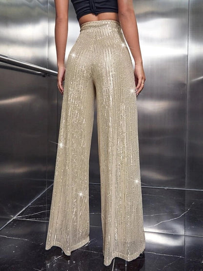 Polyester European And American Fashion Women's Wear Sequined Nightclub Trousers