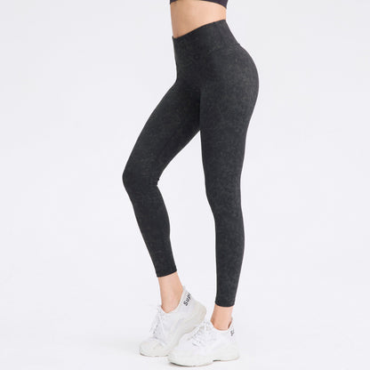 Leggings elásticos deportivos con levantamiento de cadera y cintura alta para yoga con estampado de sentido de mujer desnuda