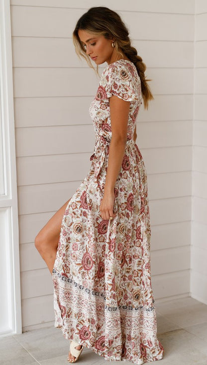 Robe d'été décontractée à imprimé Floral, tenue Sexy pour femmes, vêtements