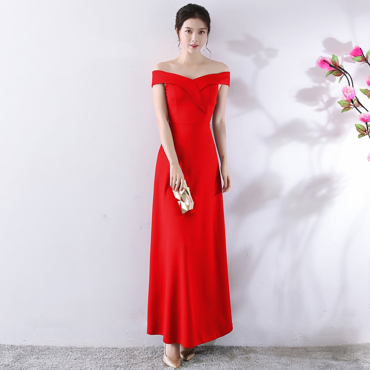 Toast Dress Bride Summer Wedding Red Short Dress Long Family Visiting Shoes Engagement