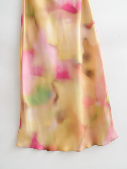 Robe à bretelles tie-dye pour femme, nouvelle collection printemps