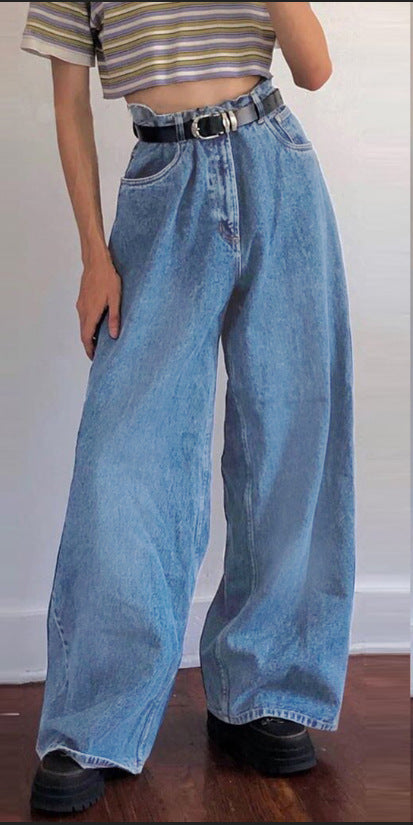 Pantalons larges tendance exclusifs pour les pantalons évasés en denim taille haute classiques