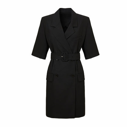 Robe de costume de bureau printemps été taille contrôlée robe mi-longue femme