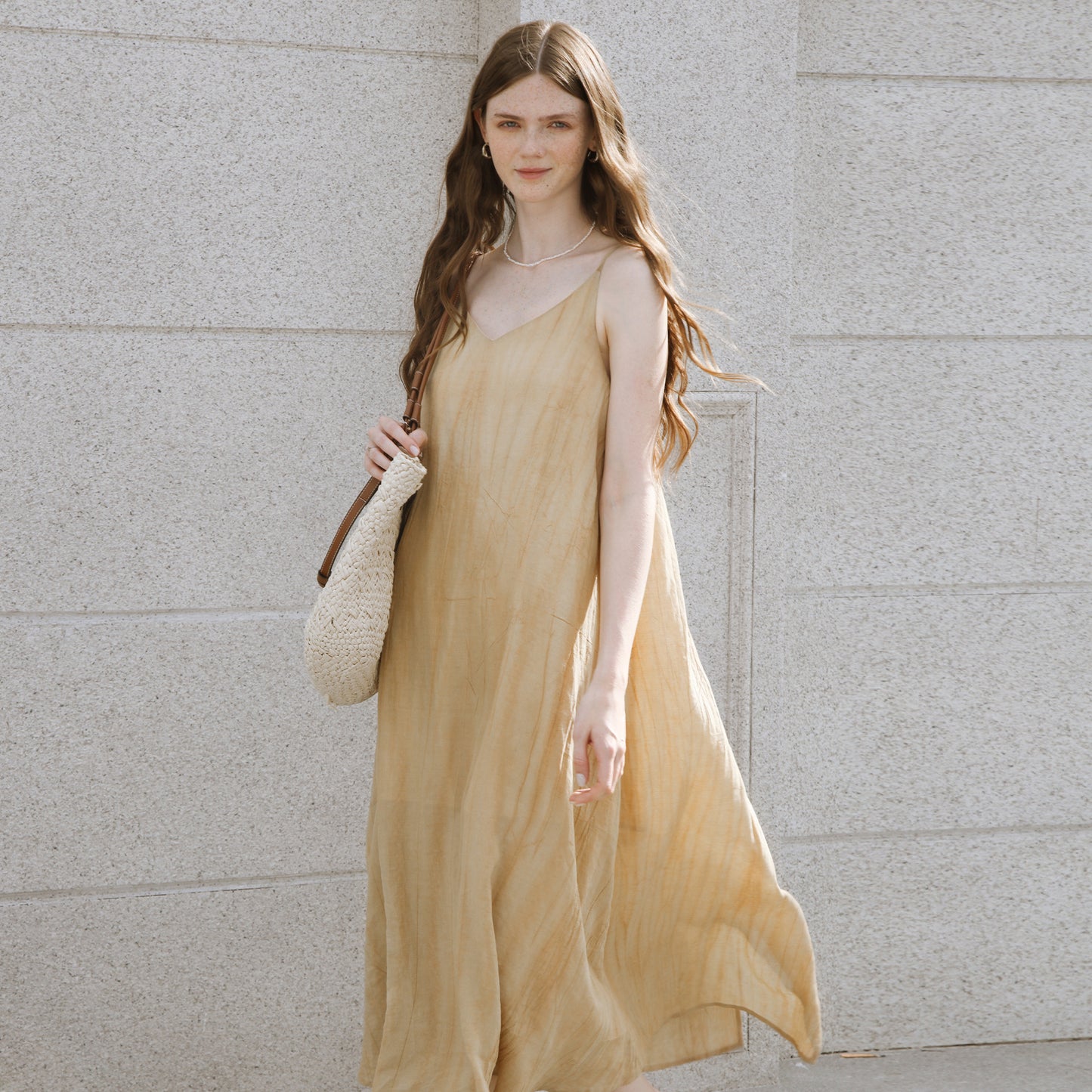 Vestido camisero de lino y tencel de verano, vestido informal de lino y algodón francés para vacaciones, vestido con cuello en V, sin mangas y sin espalda para mujer