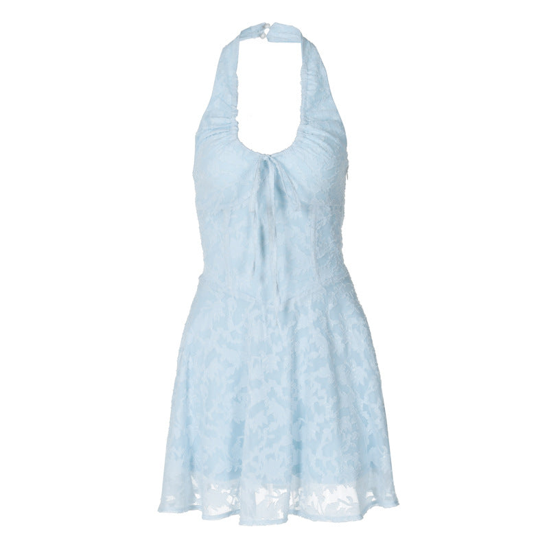 Robe d'été en Jacquard pour femmes, vêtements Sexy, dos nu, dos nu, taille haute, amincissante