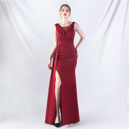 Available Folding Craft Satin Evening Dress