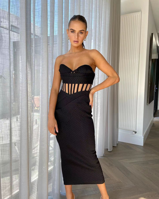 Summer Annual Party Evening Dress Personalized Tube Top Cascading Collar Birthday Party Dress Dinner Women Clothing