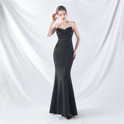 Craft Dress Sexy Off Shoulder Tube Top Satin Evening Dress