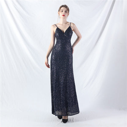 A line Large Hem Dress Daily Wearable Sequined Dress