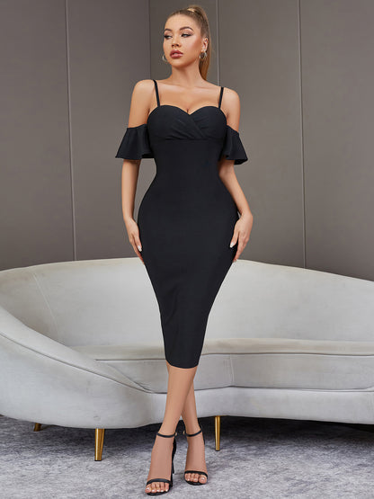 Summer Sexy Off The Shoulder Bandage One Piece Dress Socialite Evening Party Club Party Dress