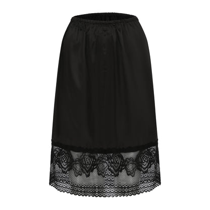 Jupe Sexy en dentelle et couture en Satin populaire, jupe de maison pour femmes