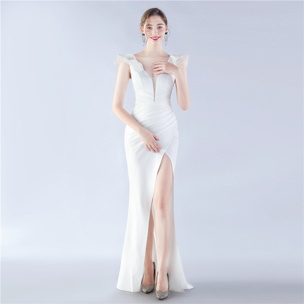 Organza Craft Satin Sexy Dress Evening Gown