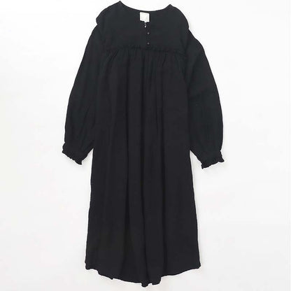 Double Layer Gauze Dress Korean Women Dressing Gown Loose Casual Wooden Ear Stitching Niche Nightdress