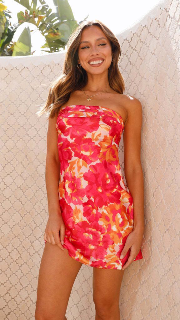 Robe courte d'été sexy avec haut tubulaire, dos nu, imprimé floral