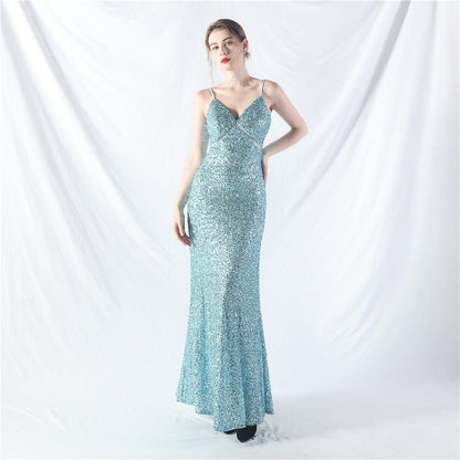 A line Large Hem Dress Daily Wearable Sequined Dress