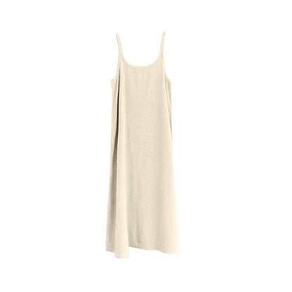 Robe camisole longue à grand col en U, pyjama en tissu pelucheux pour femmes, ample, adapté à un usage quotidien, printemps-automne