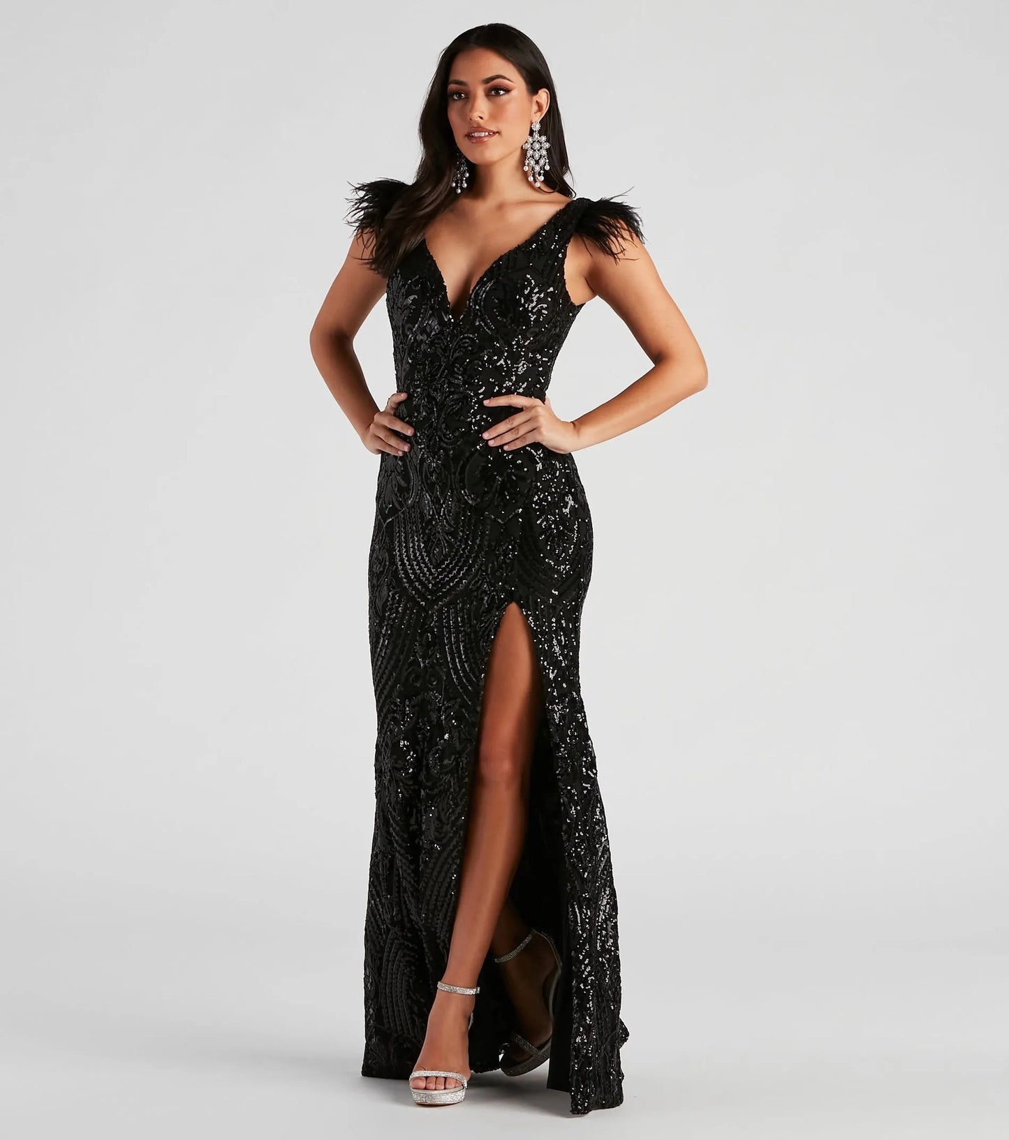 Summer Slim High Density Sequined Cocktail Evening Dress