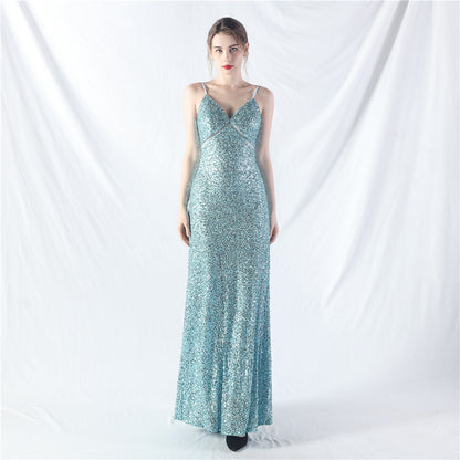 A line Large Hem Dress Daily Wearable Sequined Dress