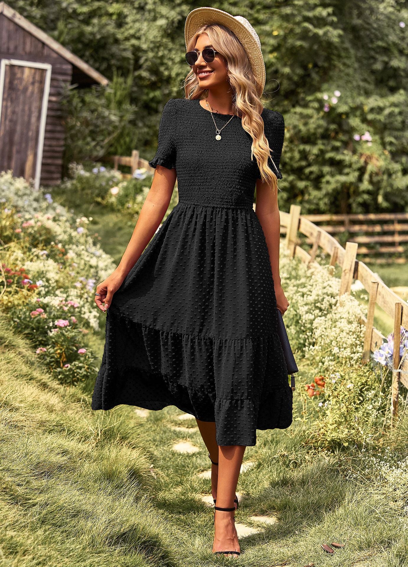 Women Large Swing Dress Elegant Slim Fit Dress