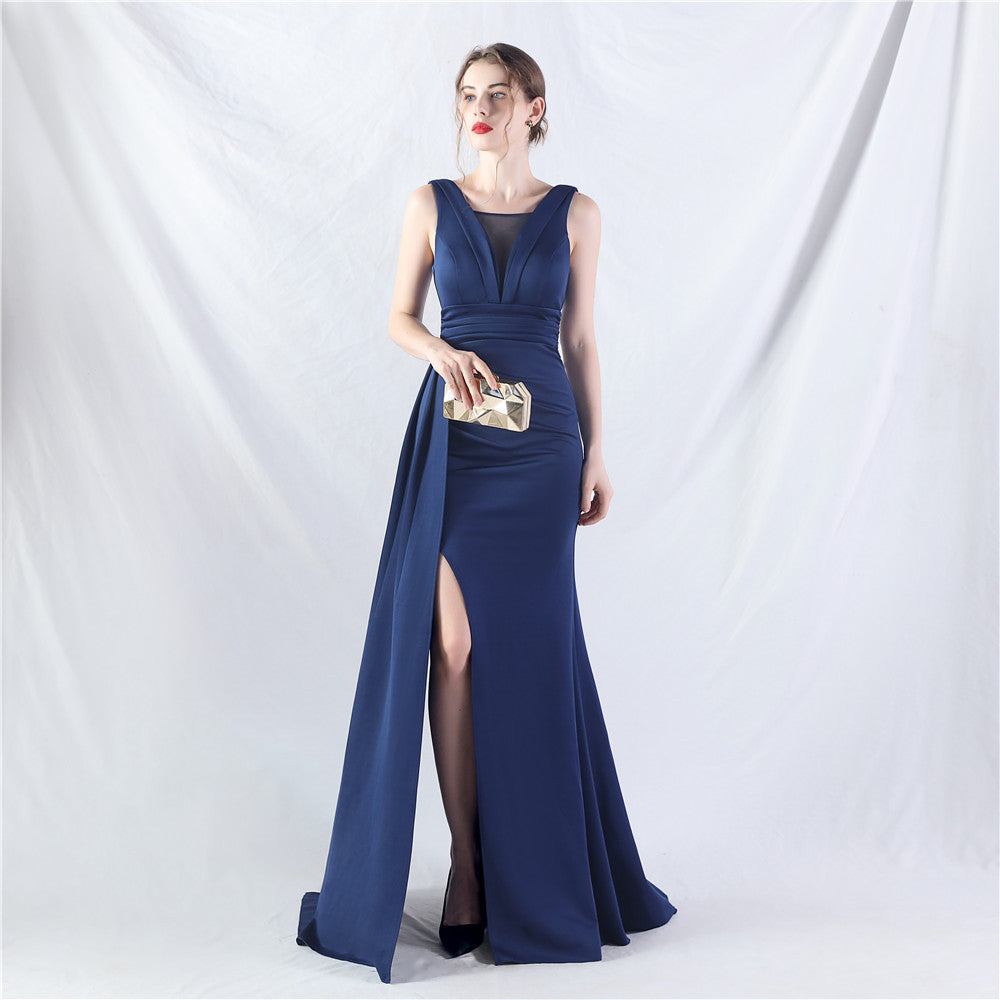 Available Folding Craft Satin Evening Dress