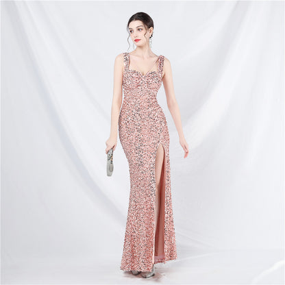 Celebrity Star Stunning Handmade Sequin Long Evening Dress