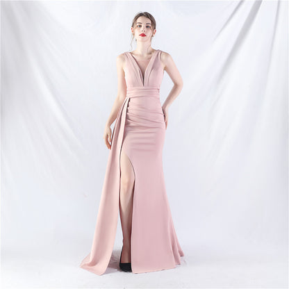 Available Folding Craft Satin Evening Dress