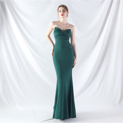 Craft Dress Sexy Off Shoulder Tube Top Satin Evening Dress